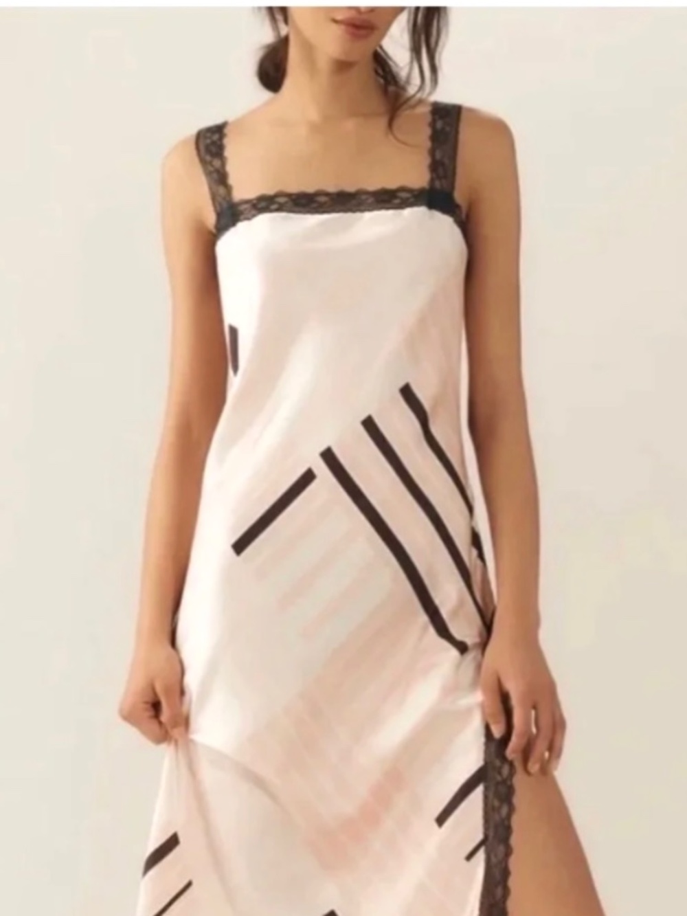 Anthropologie Pink & Black Maxi Slip Dress - Picture 3 of 6